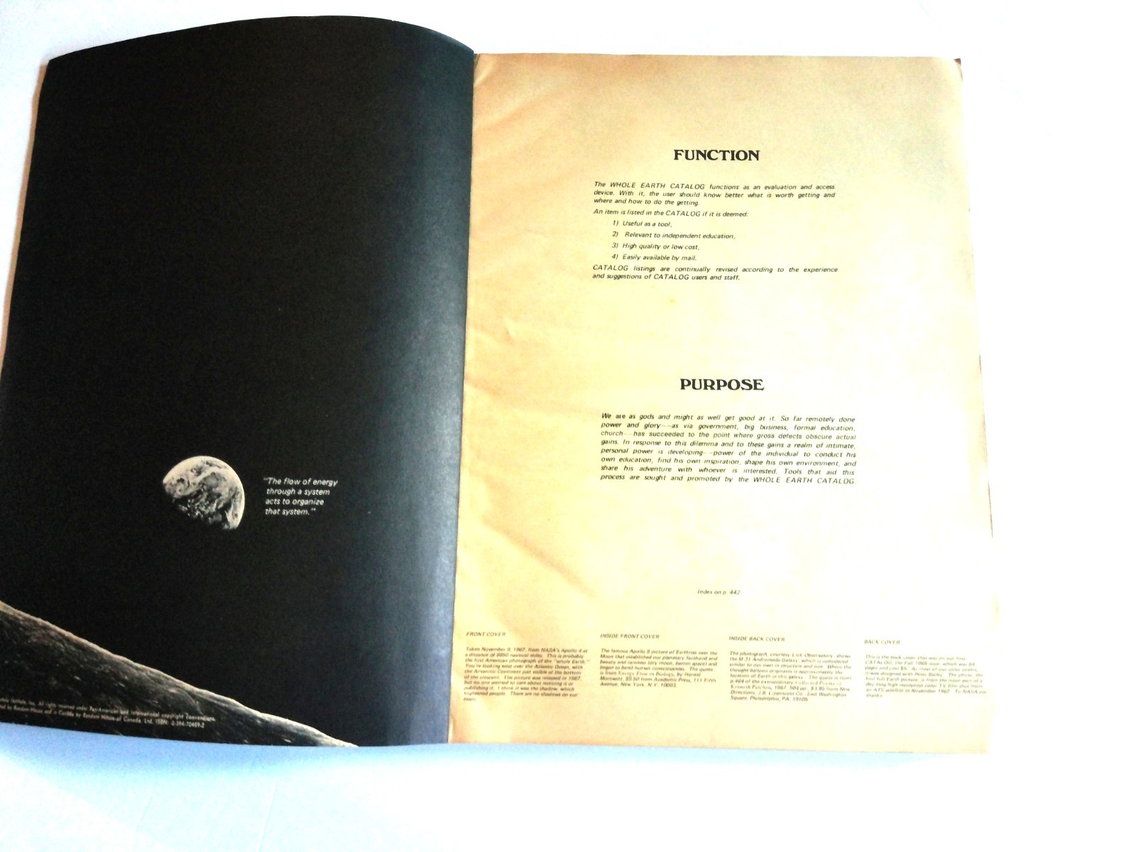 The Last Whole Earth Catalog Access to Tools Paperback 1971, Random House
