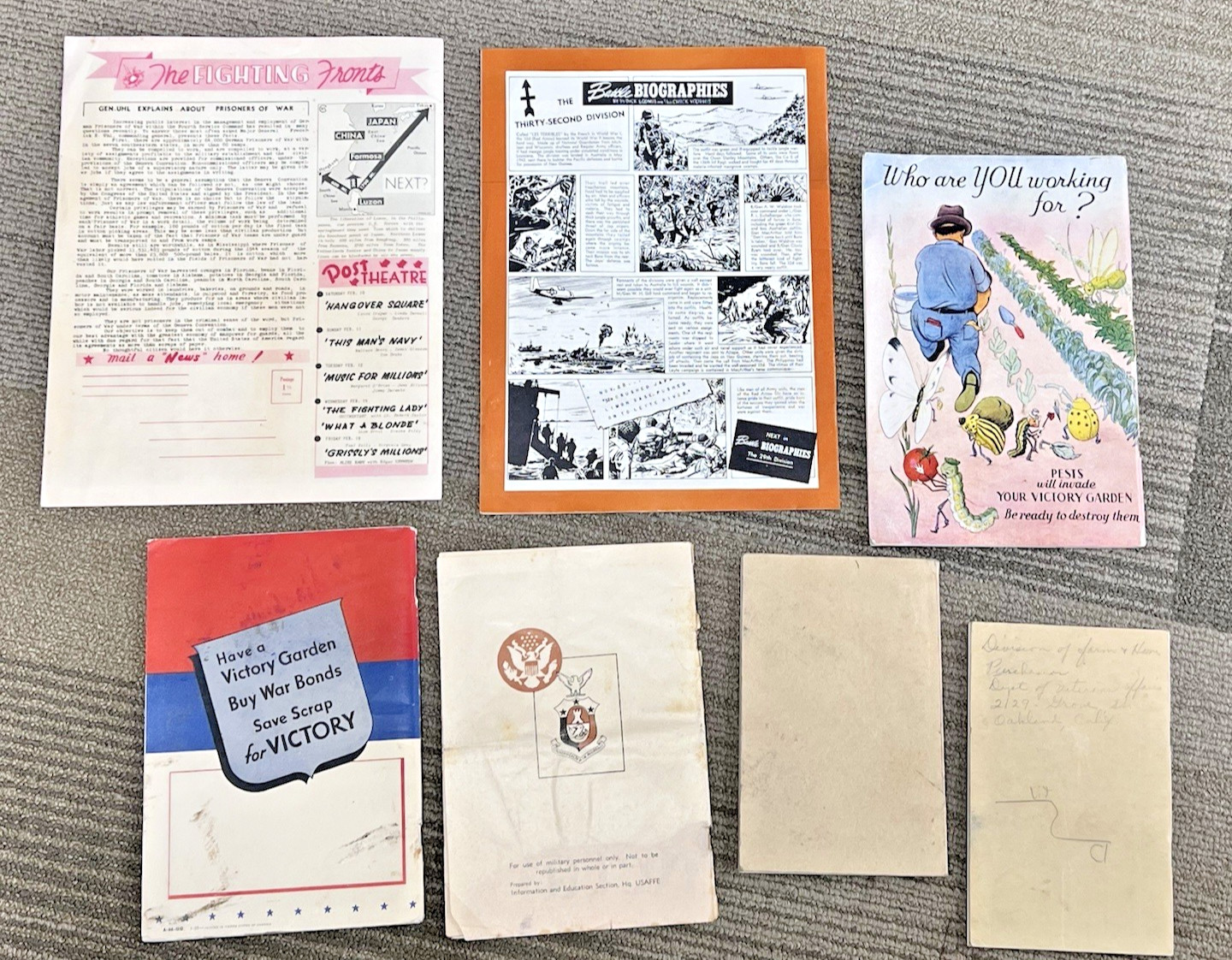 Lot 8 Vintage Military Wartime Newspaper Guinea Gold Books Magazines Pamphlets