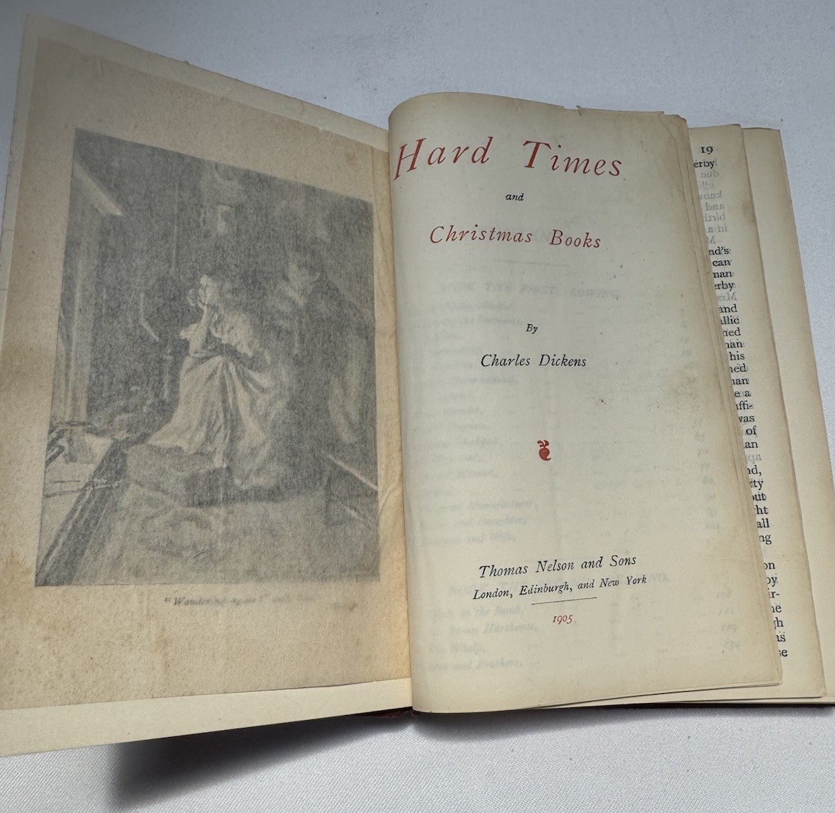 Antique Charles Dickens Book Lot Hard Times & David Copperfield Thomas Nelson