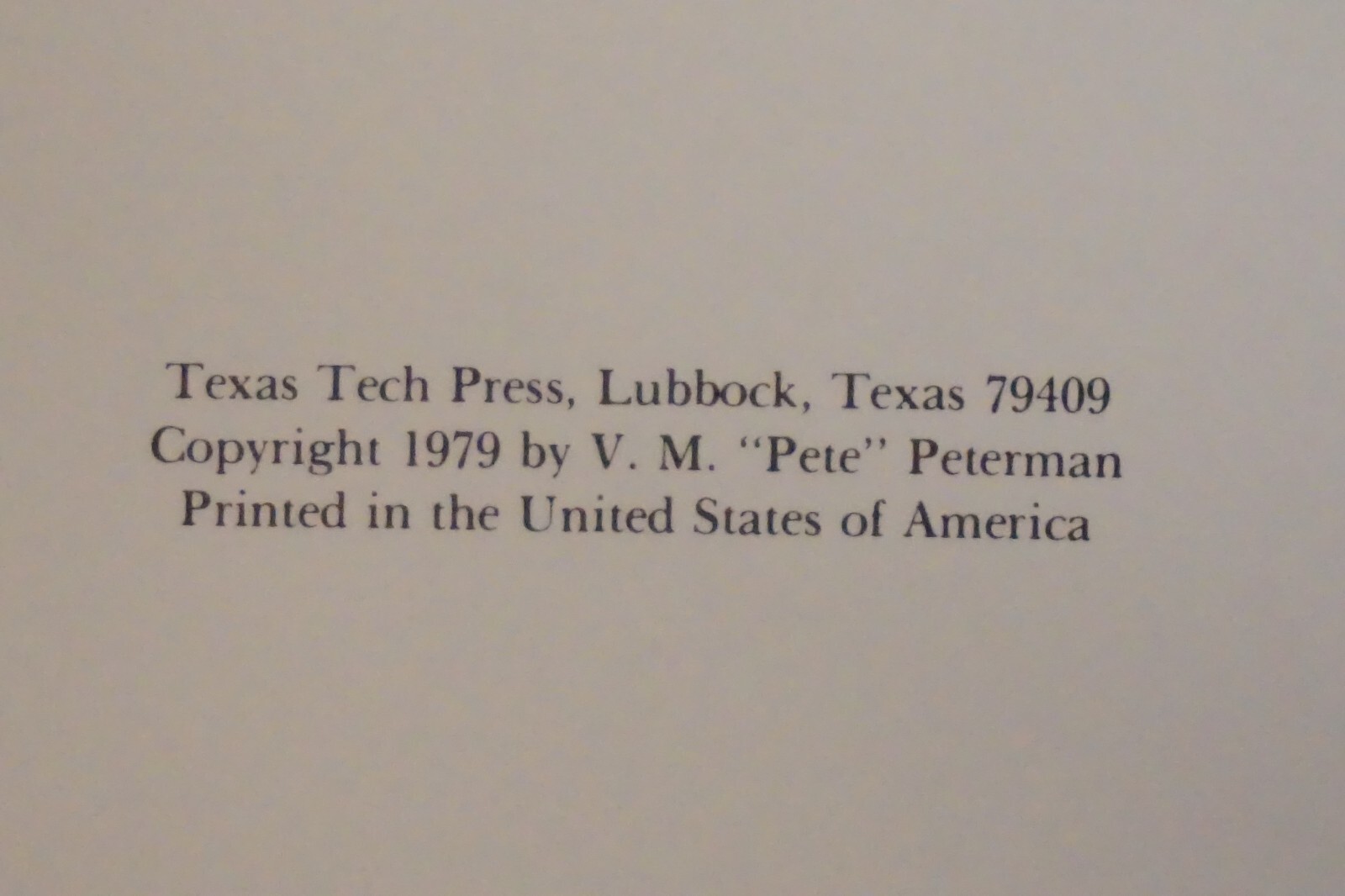 Pioneer Days: Lamb County, Texas by V.M. Peterman 1979 HC