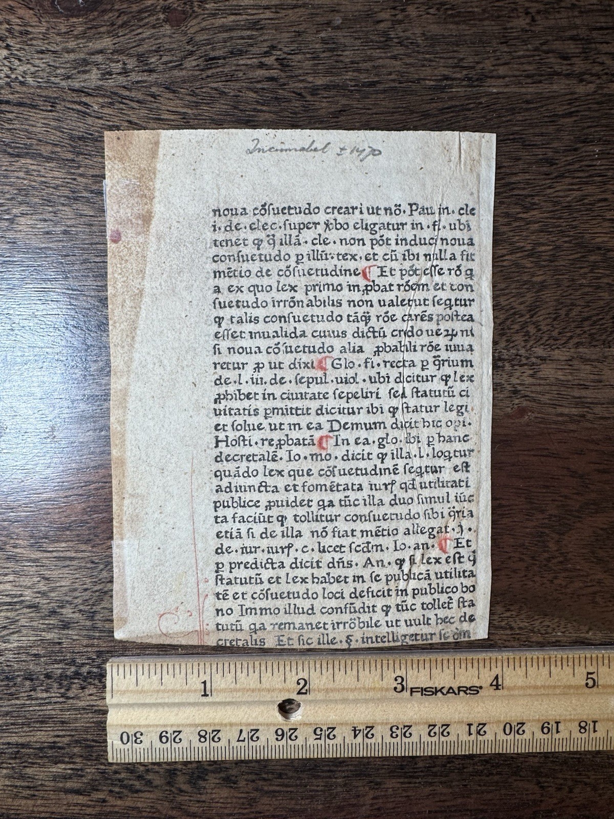 VERY EARLY Incunable Canon Law Fragment on Handmade Paper Likely Europe c. 1470
