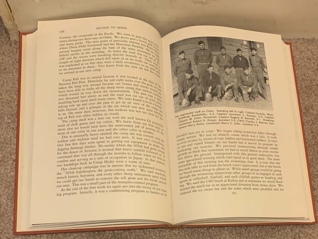 SECOND TO NONE THE STORY OF THE 305th INFANTRY VINTAGE 1949 MILITARY WAR BOOK
