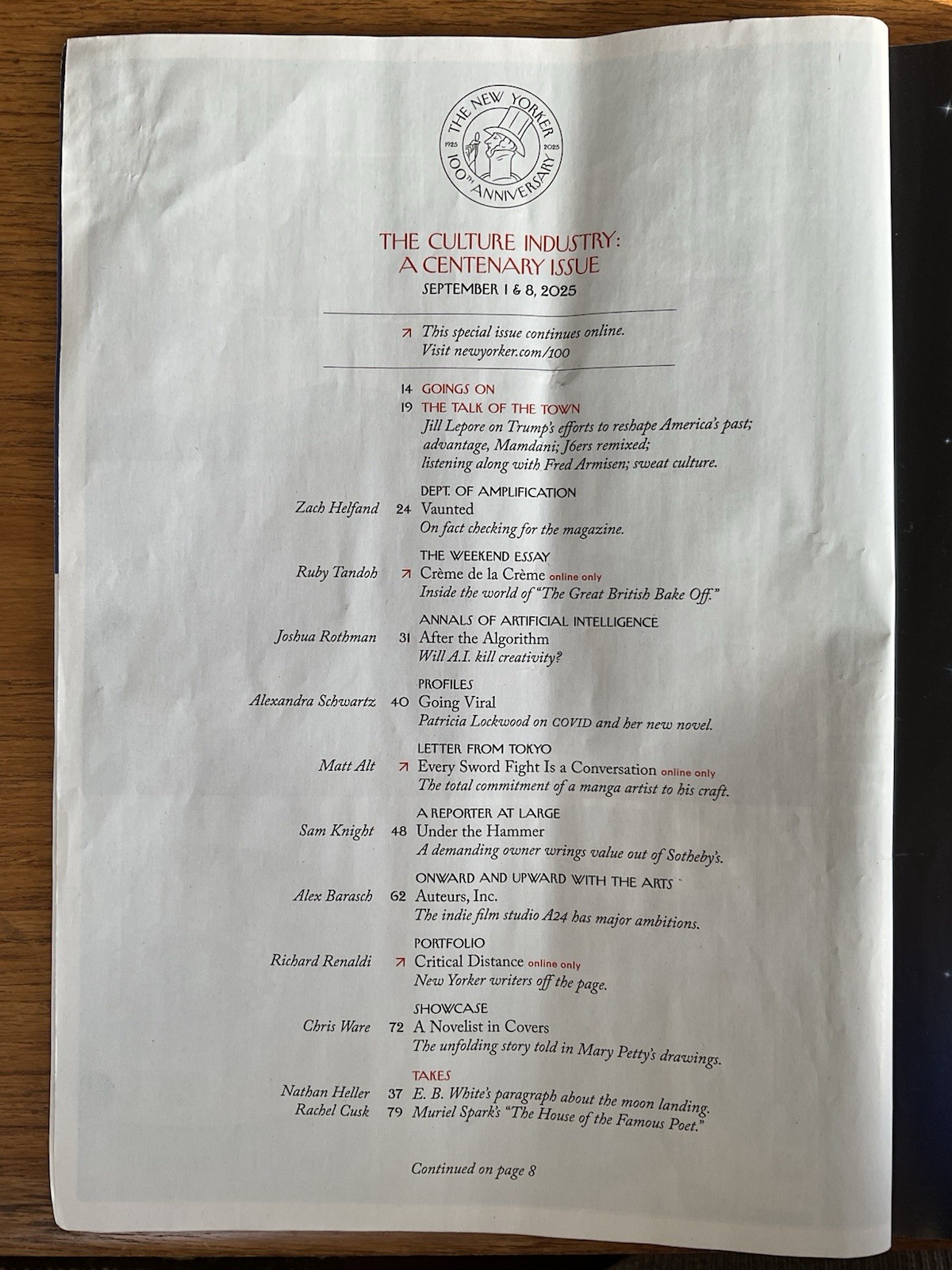 New Yorker 2025 September 1/8~Being Eustace Tilley~Cindy Sherman~Mary Petty~AI