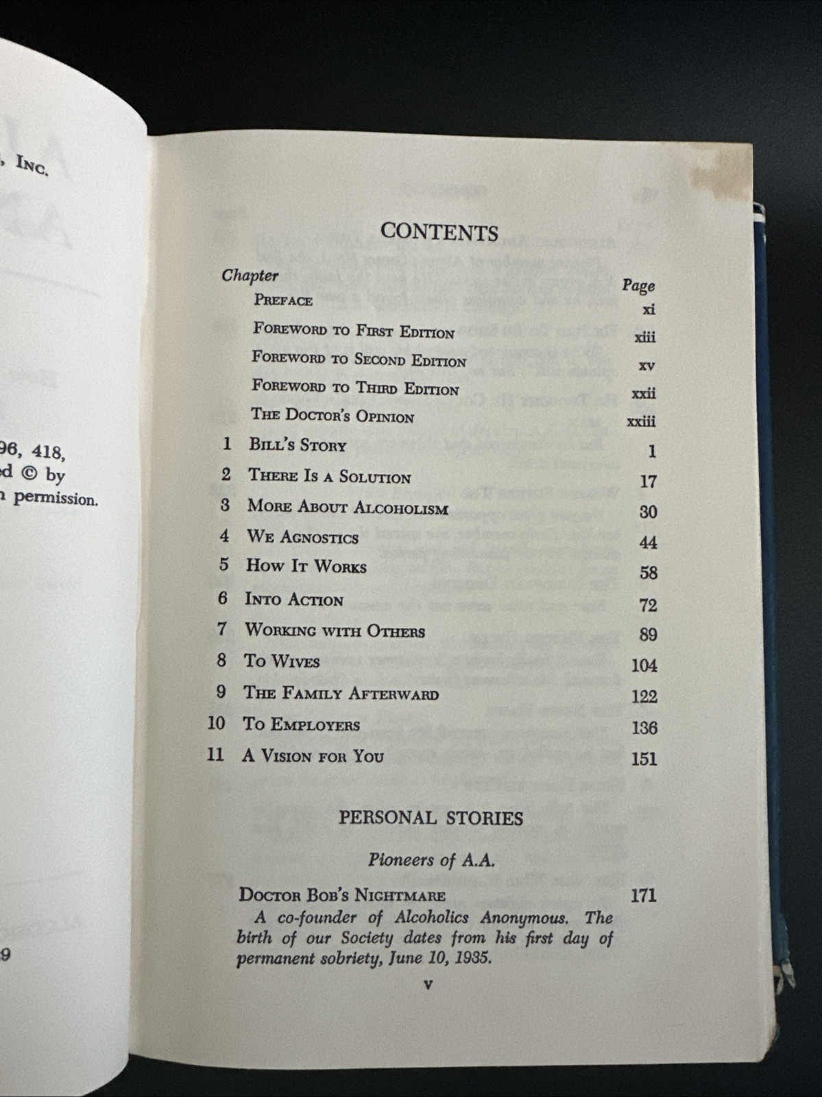 Alcoholics Anonymous,3rd Edition 22nd Printing, 1976 Hardcover 1986 Print
