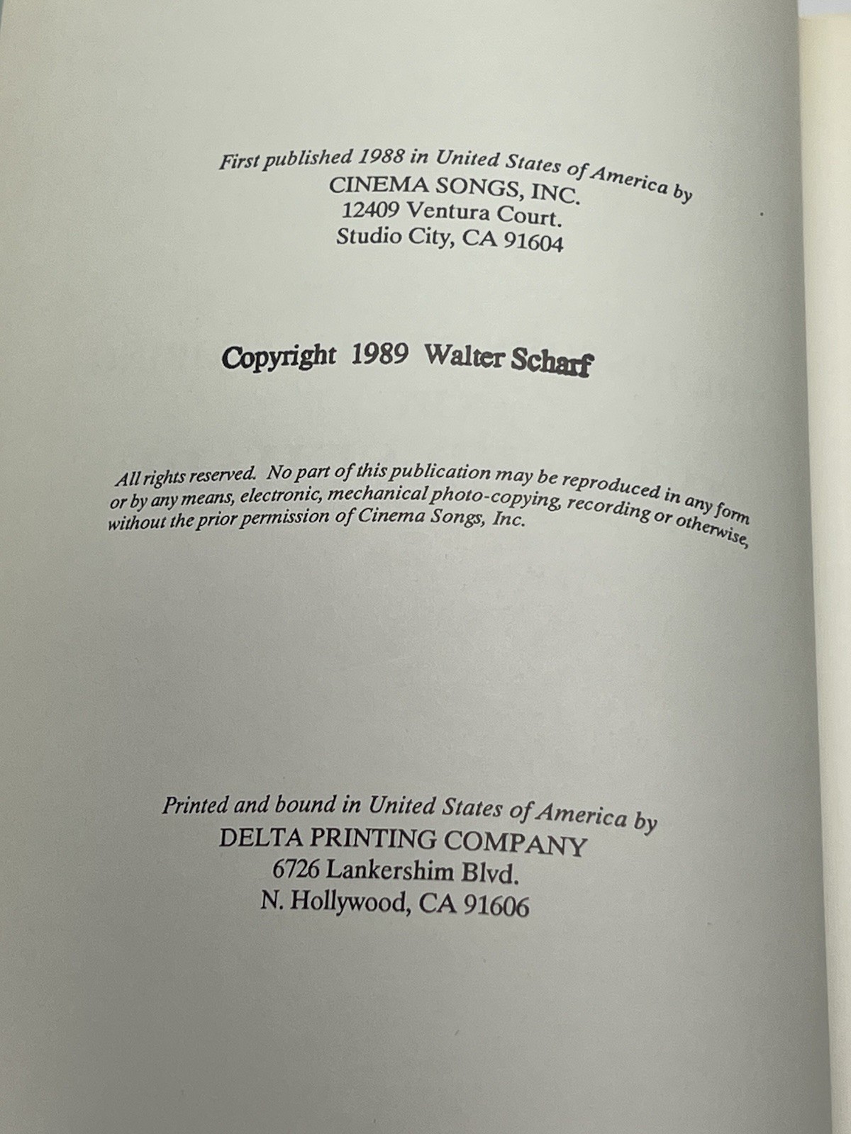 The History Of Film BY WALTER SCHARF 1989 Rare Hardcover SIGNED Delta Printing