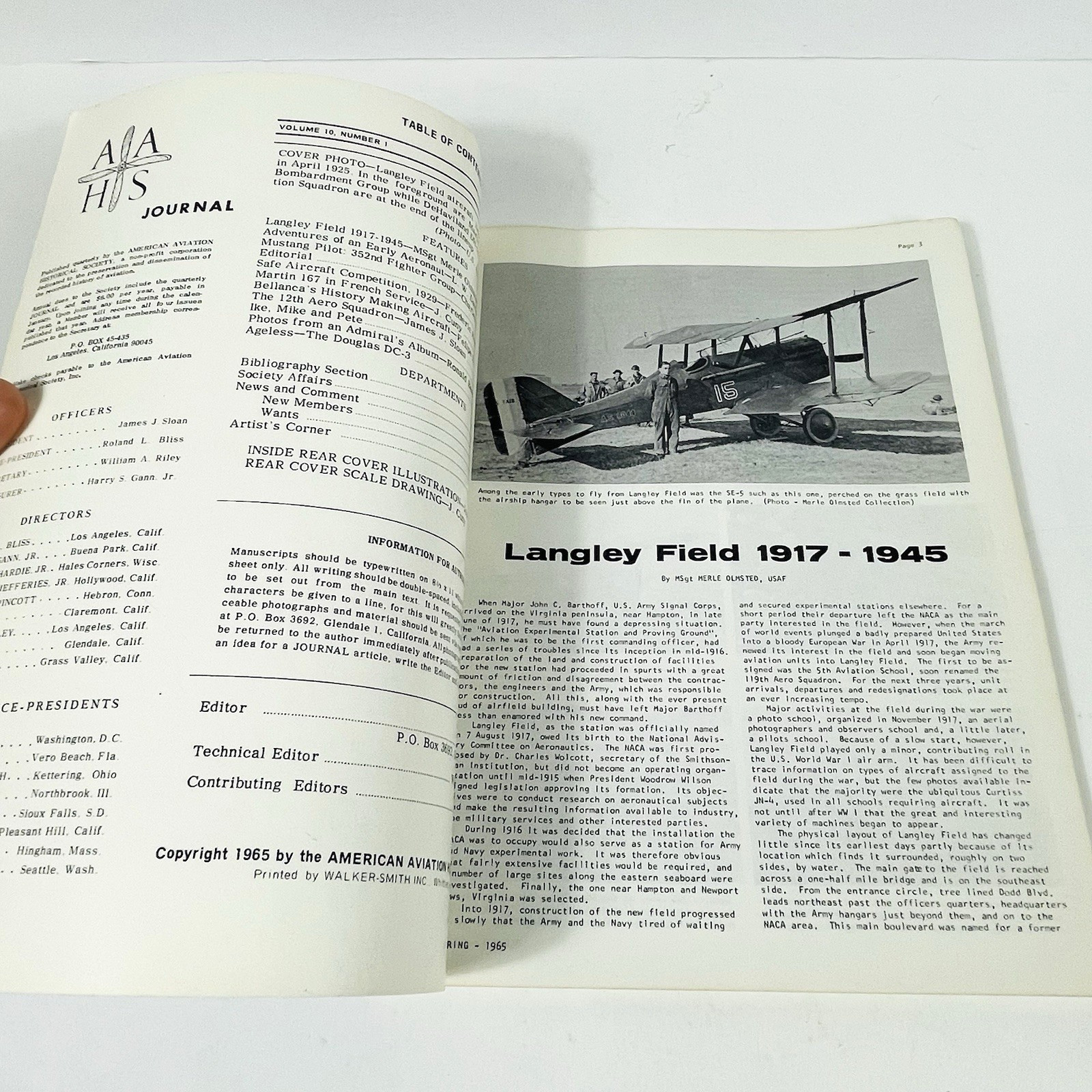 AAHS 1965 Vol. 10, No. 1-4 American Aviation Historical Society Journal Full set