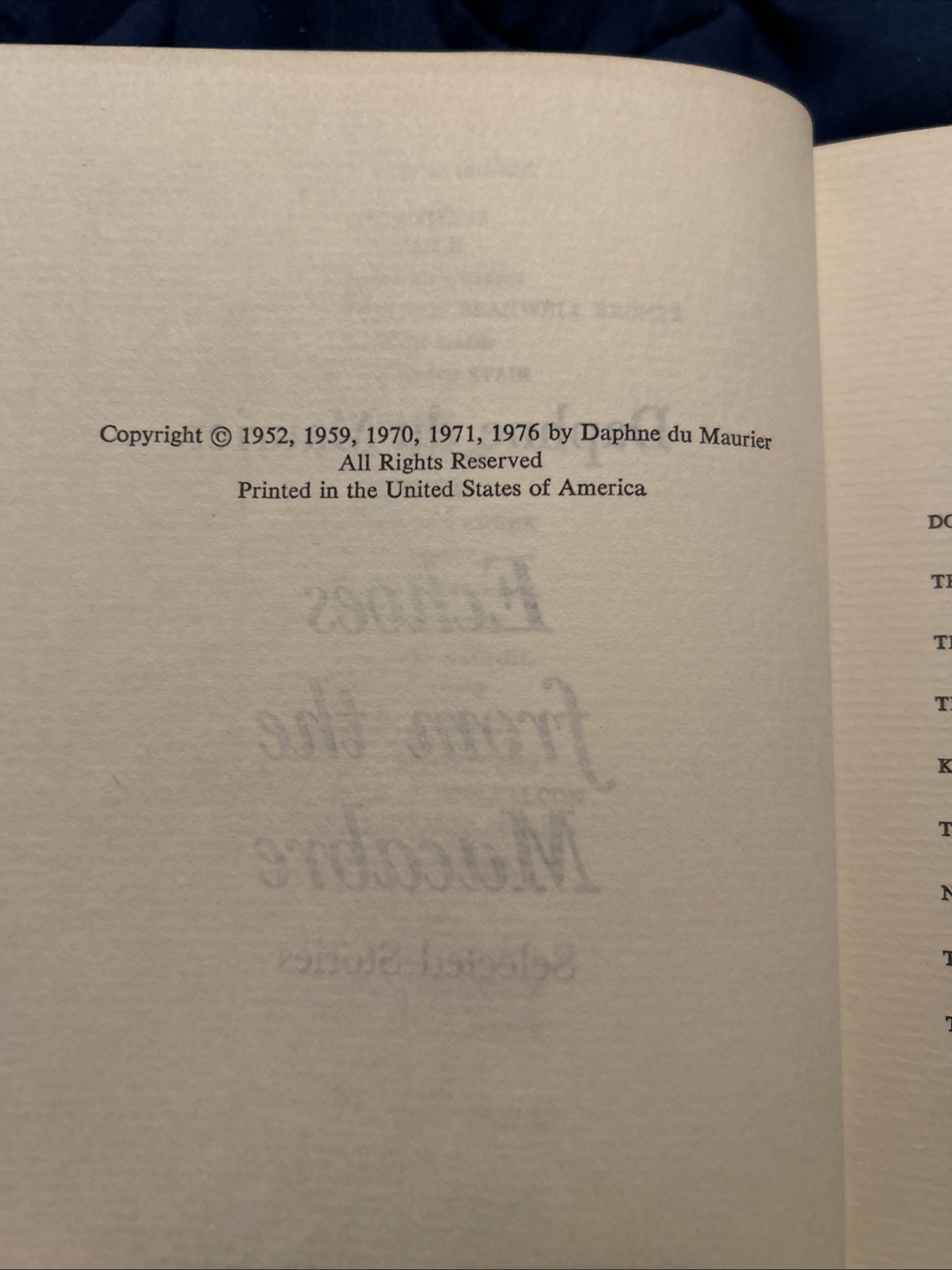 ECHOES FROM THE MACABRE by Daphne du Maurier; INTERNATIONAL COLLECTORS LIBRARY