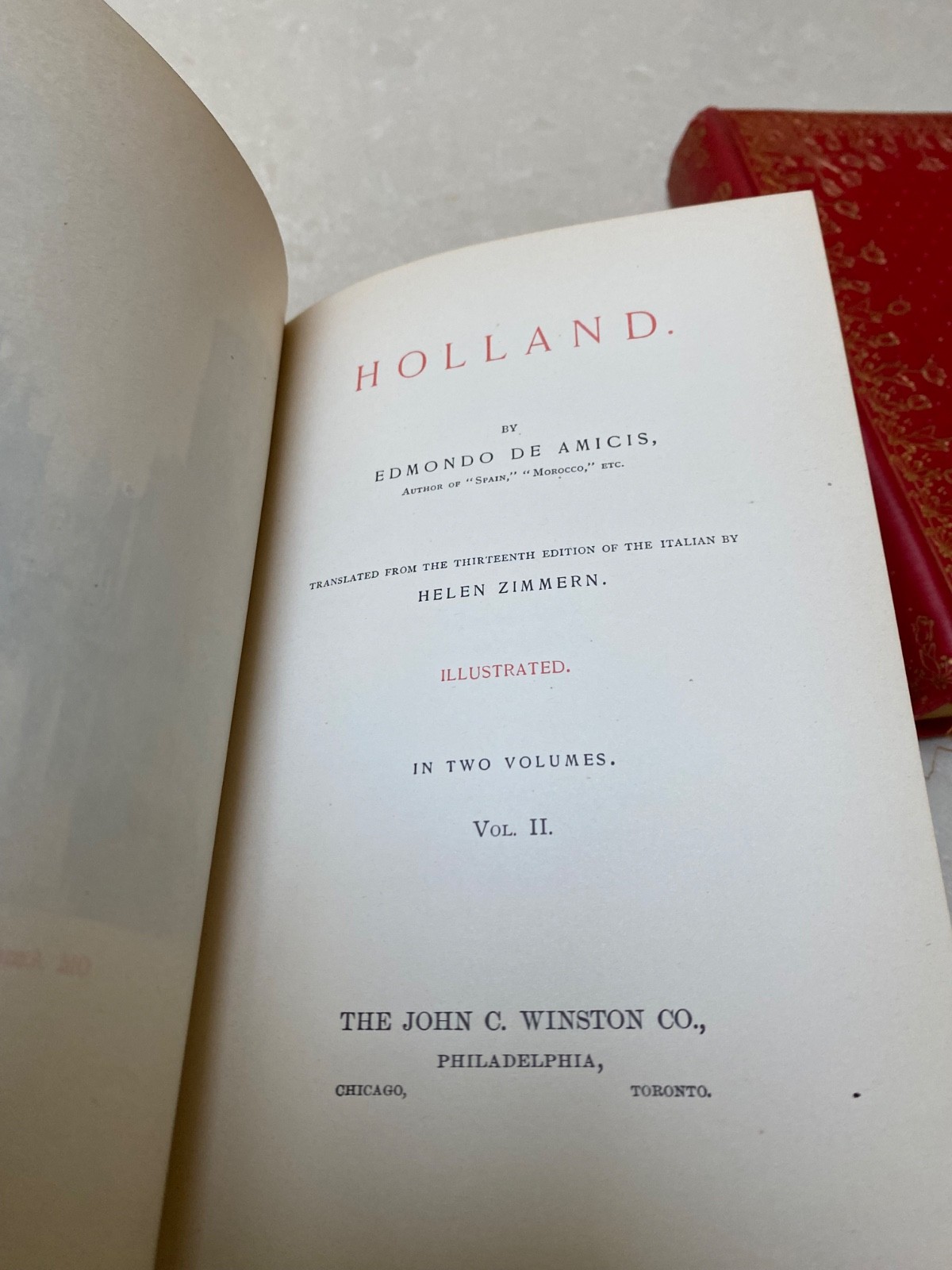 HOLLAND BY EDMONDO DE AMICIS, 1894, ILLUSTRATED, COMPLETE IN 2 VOLUMES WITH MAP