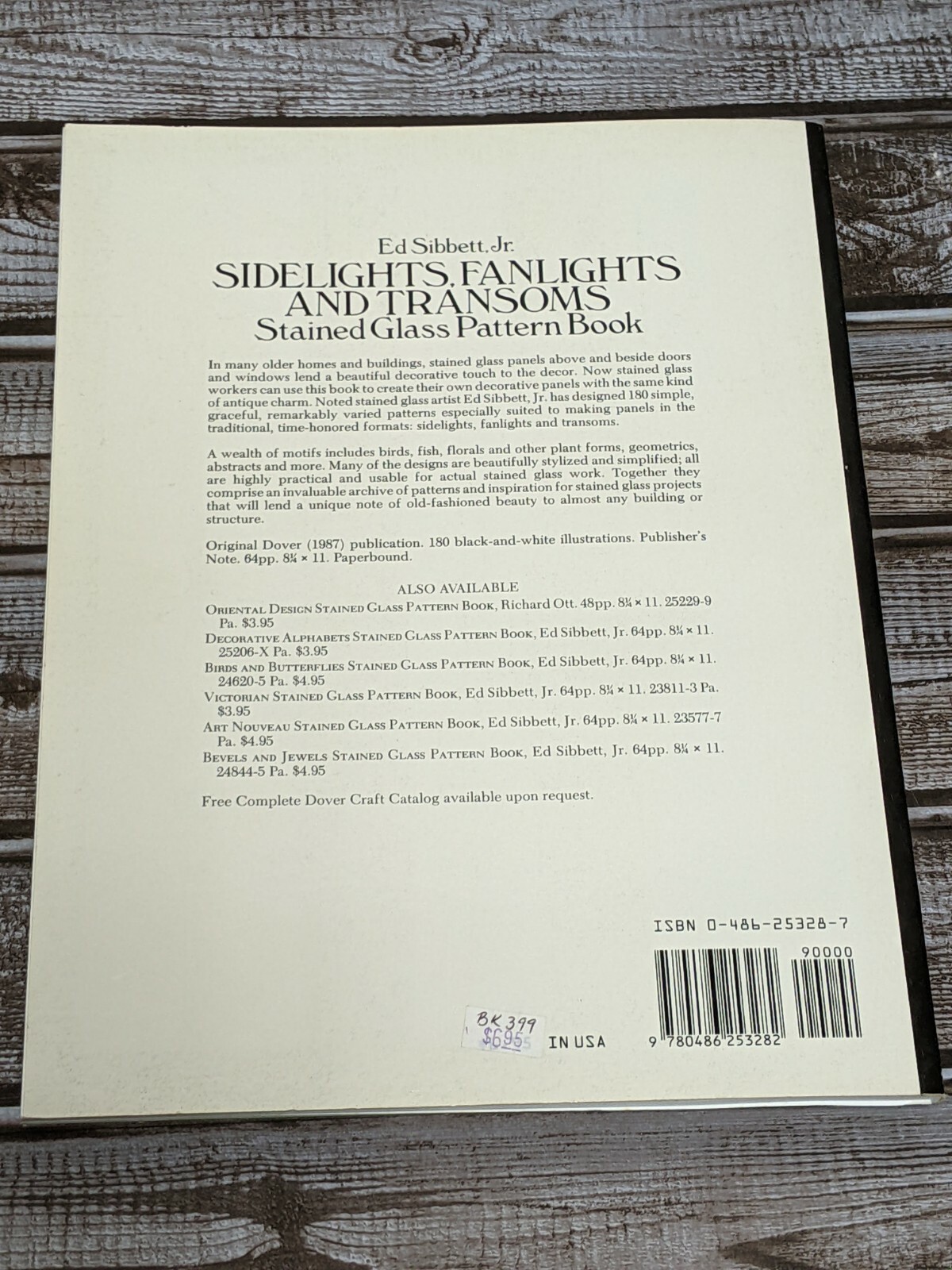 Dover Sidelights, Fanlights & Transoms Stained Glass Pattern Book Ed Sibbett Jr