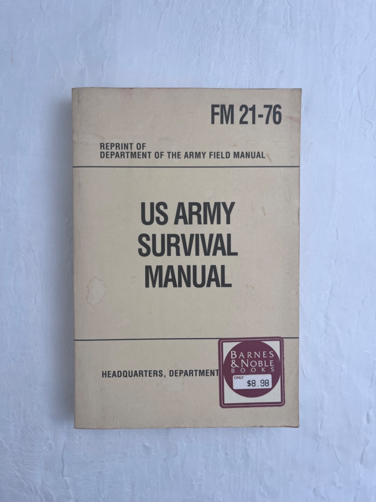 Barnes & Noble US Army Survival – FM 21-76 – Collector’s PB Book