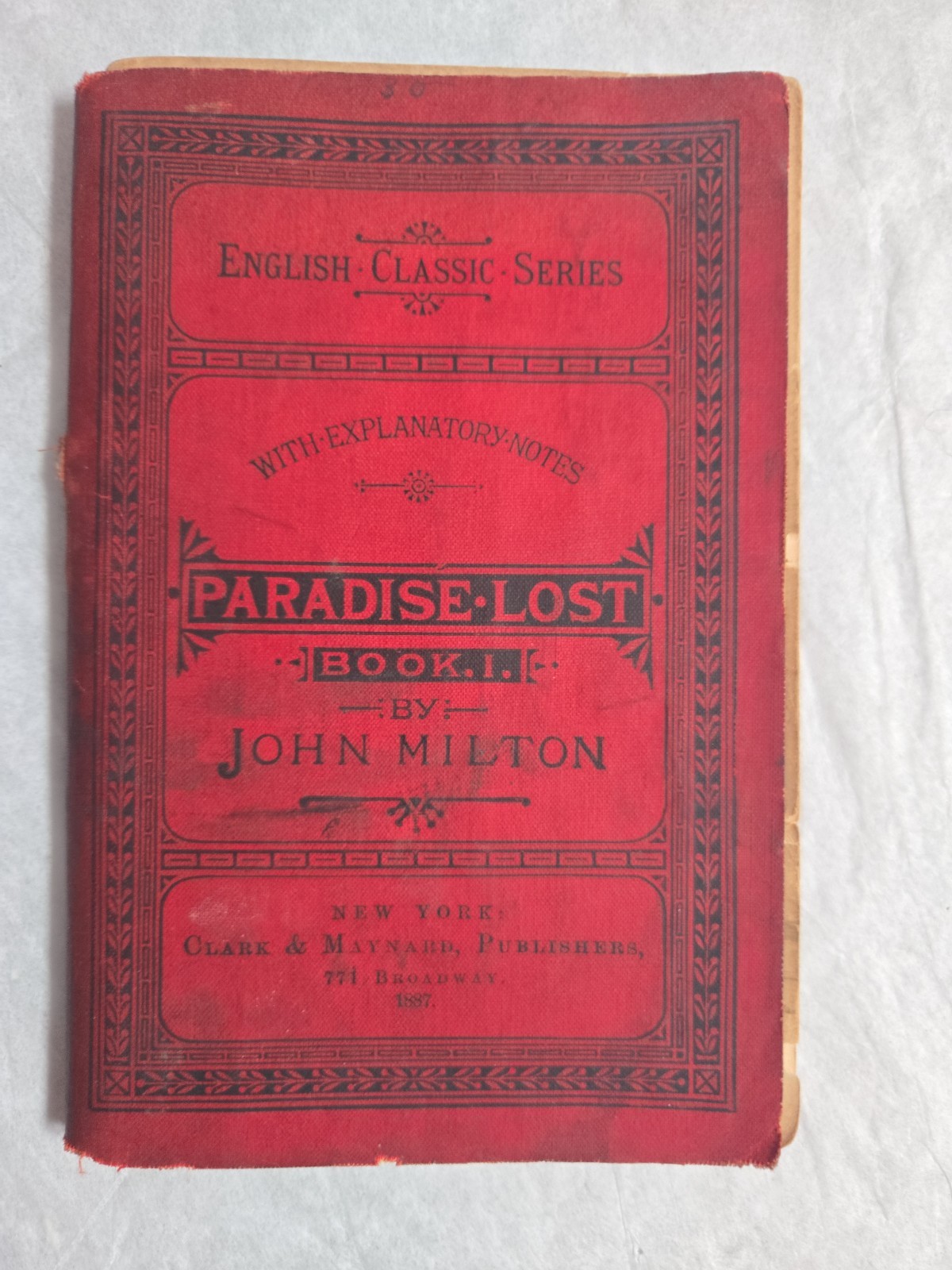 1887 Paradise Lost John Milton English Classic Series Clark Maynard Book Antique