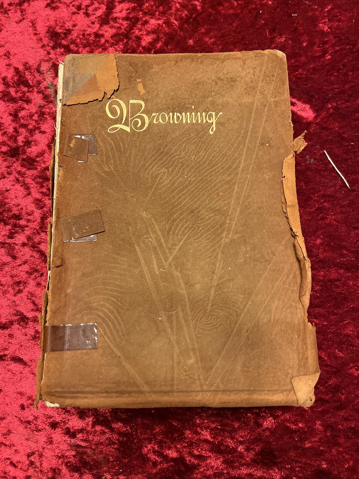 1896 POEMS of ROBERT BROWNING Antique Luxury Edition LEATHER COVERS