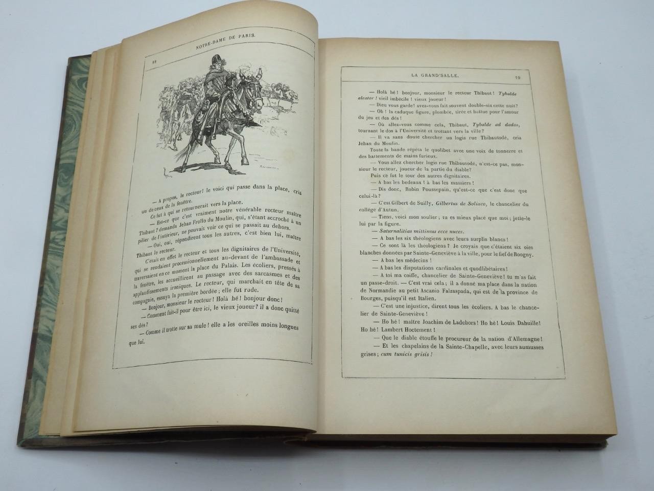 c1880 HUNCHBACK of NOTRE-DAME in FRENCH – Victor Hugo VERY CLEAN Leather Binding
