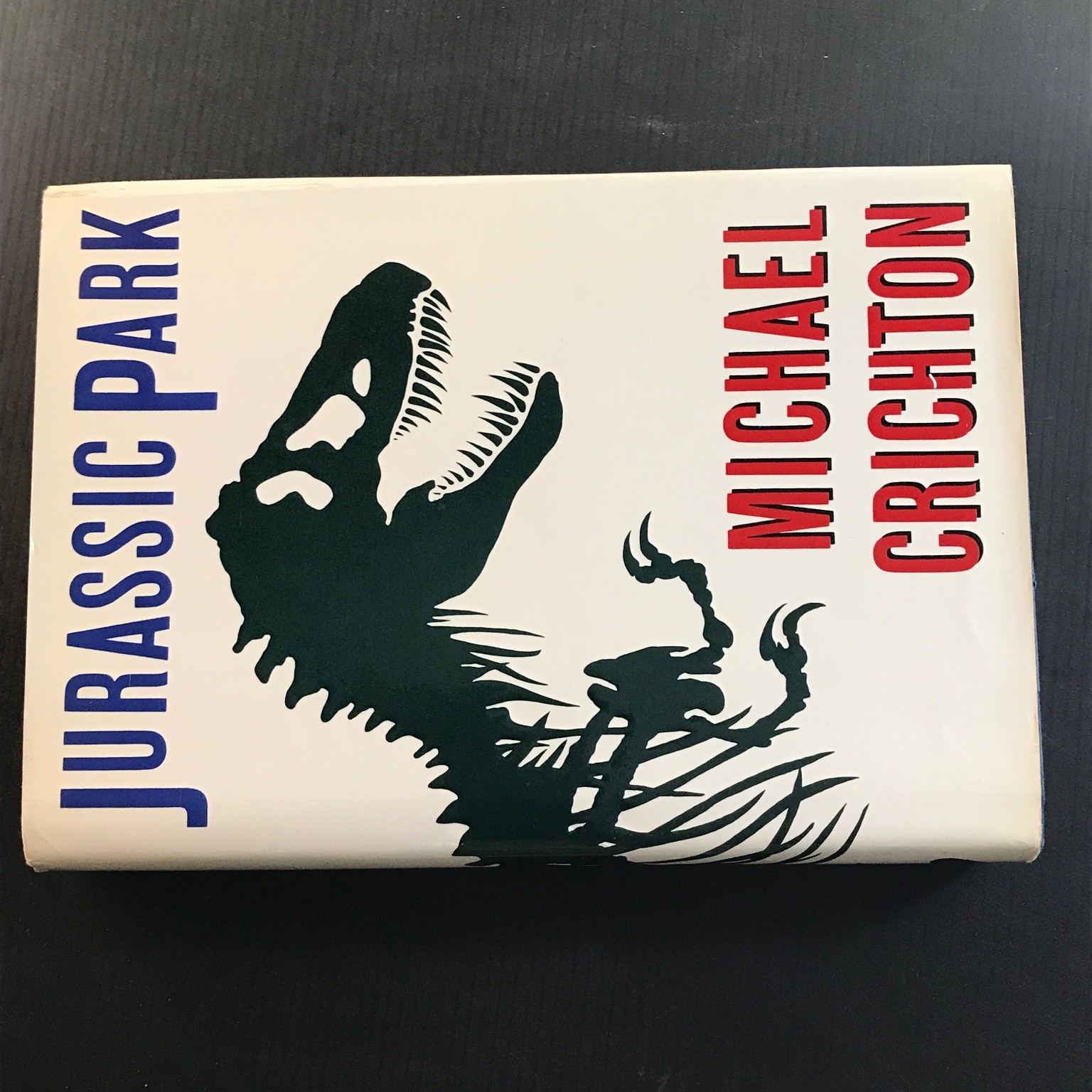 Jurassic Park Michael Crichton Fourth Printing 1990 Hardcover Dust Jacket