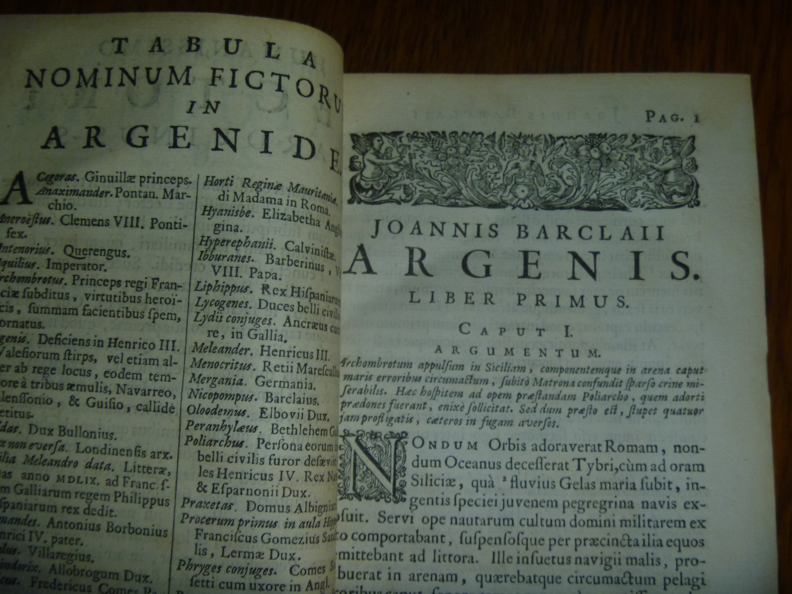 1664 and 1669 John Barclay and Gabriel Bugnot. Argenis; Archimbrotus – Argenidis