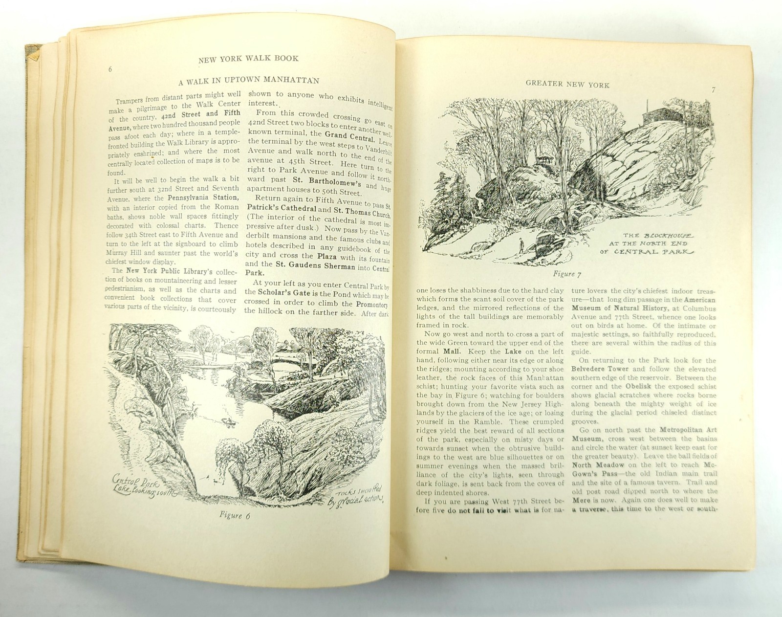 1924 New York Walk Book Guide Illustrated w/ Maps Manhattan Hudson Westchester