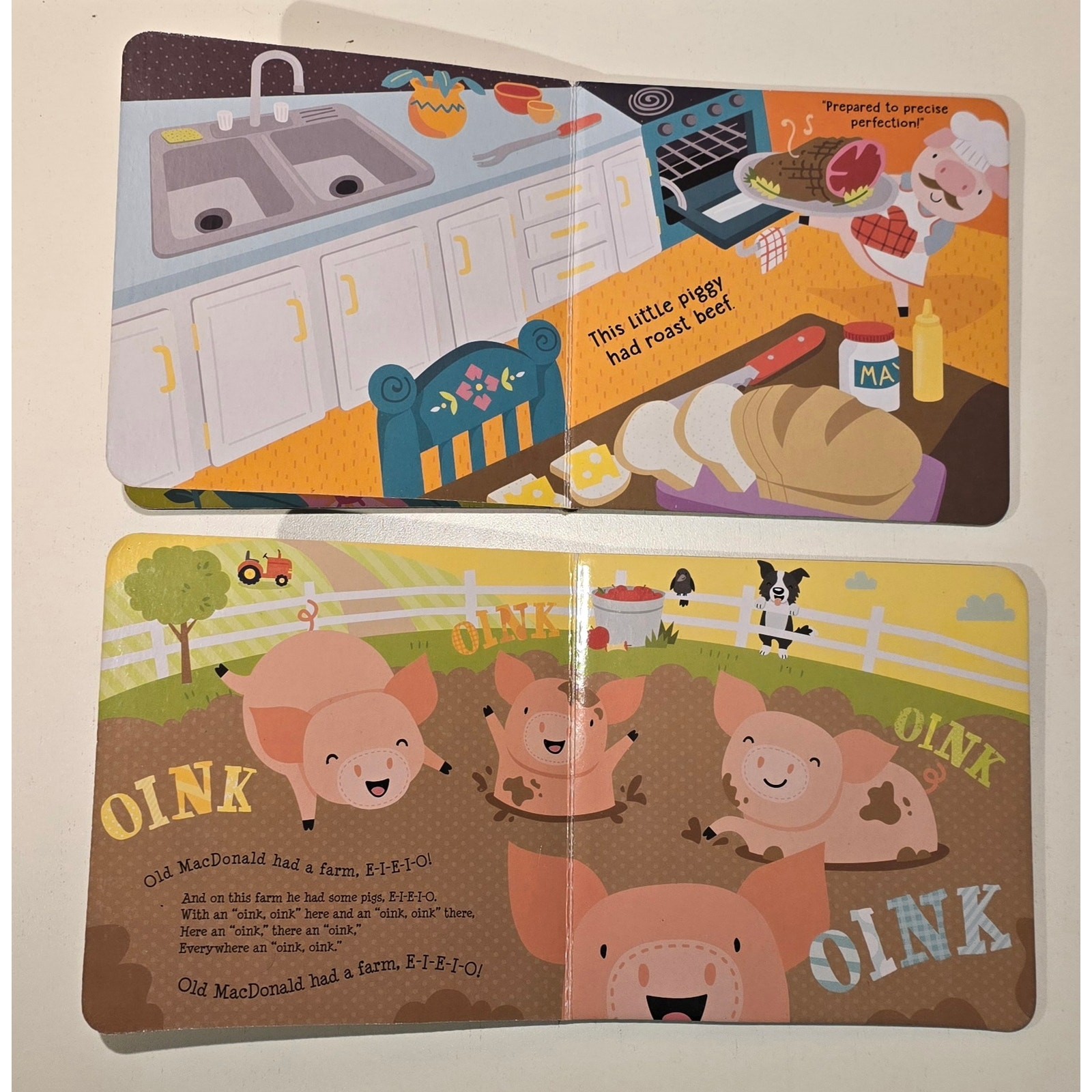 Bendon Board Book Lot Old MacDonald Had A Farm This Little Piggy Giggle Grow