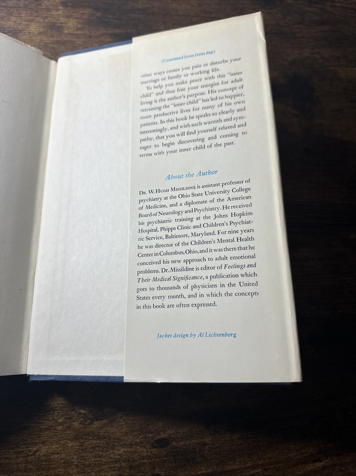Your Inner Child Of The Past W Hugh Missildine 1963 Dust Jacket
