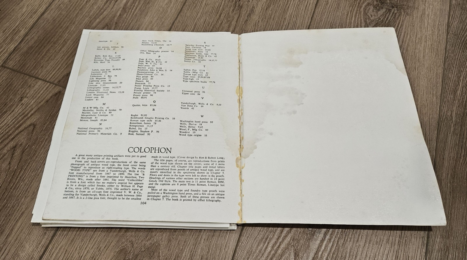 Wood Type & Printing Collectibles by Robert P Long 1980 Rare DAMAGED VTG PB