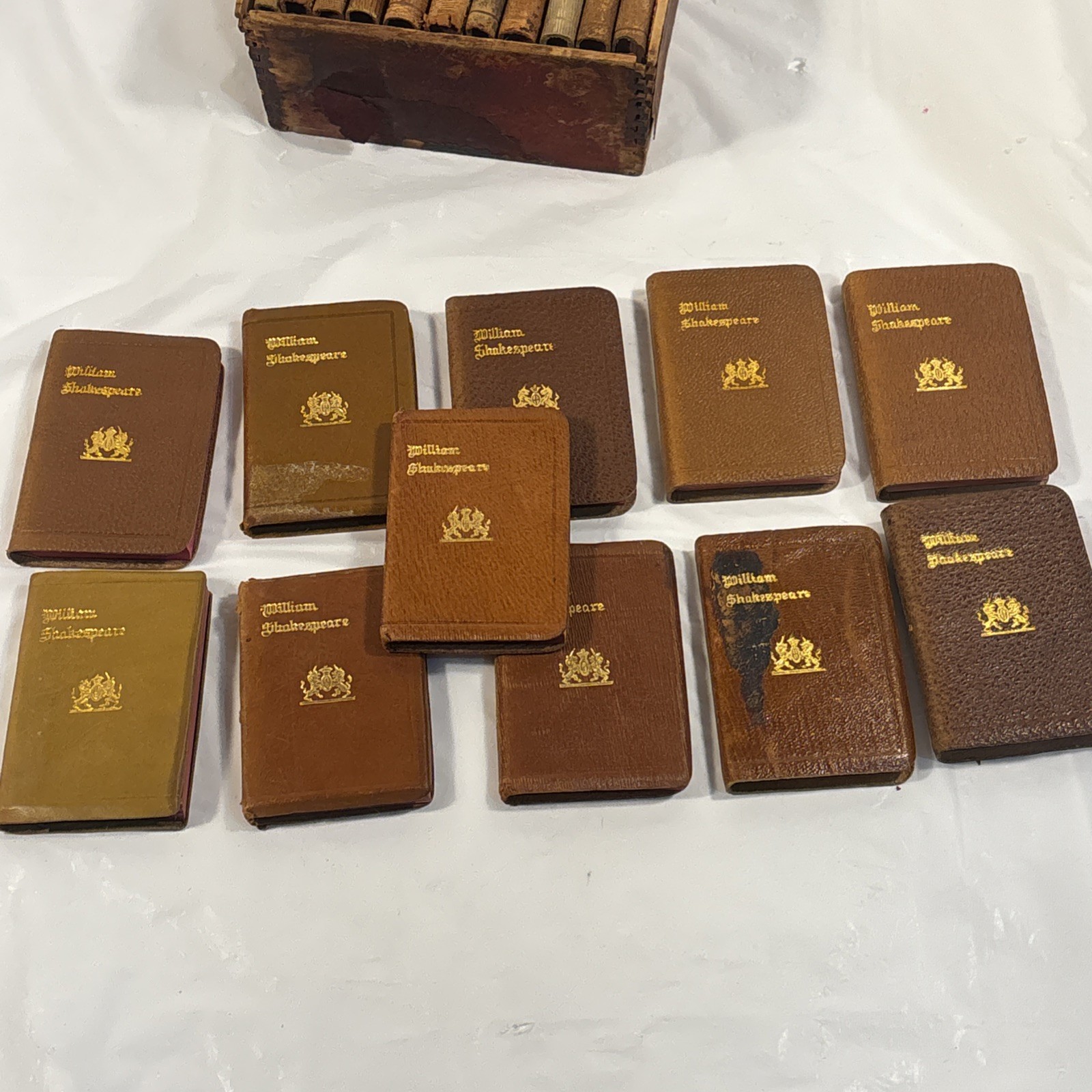 Antique Miniature Shakespeare 22 Vol Set Knickerbocker Leather Novelty c1920s?