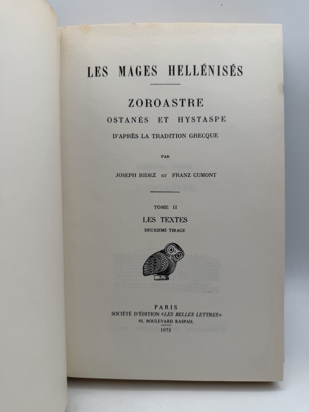 Les Mages Hellénisés Zoroastre Ostanès et Hystaspe 2 Hardcover Volumes 1973
