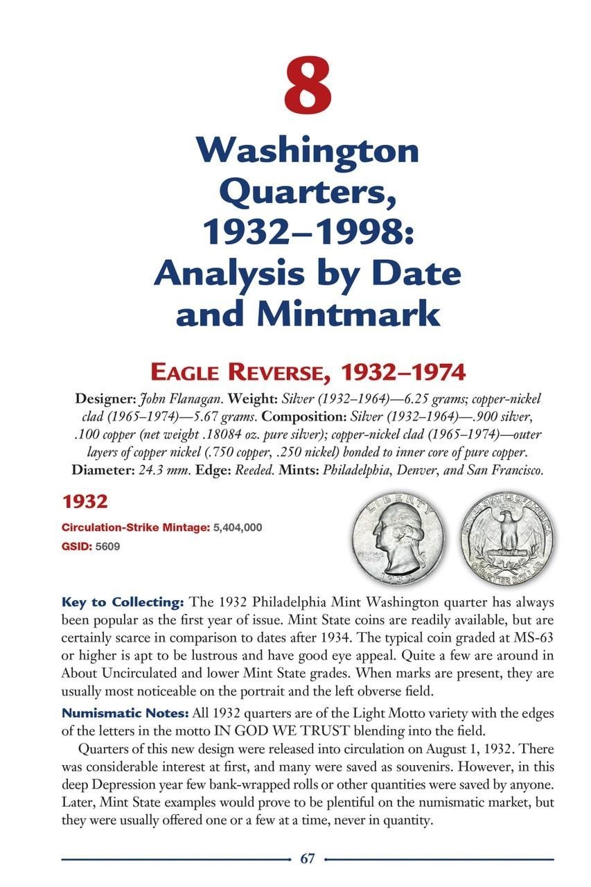 New Official Red Book Guide Of US Washington & State Quarters Coins + Biography