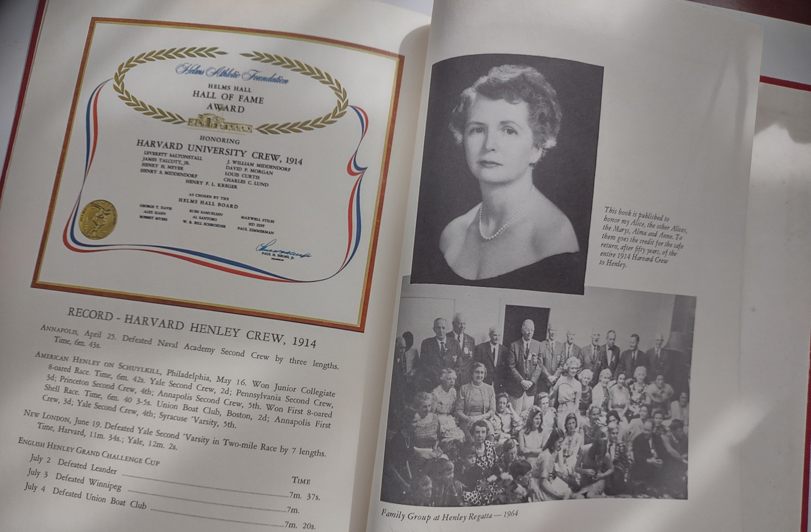 THE HENLEY ROYAL REGATTA, 1914-1964 John William MIDDENDORF (Ed.) HC #201/1000