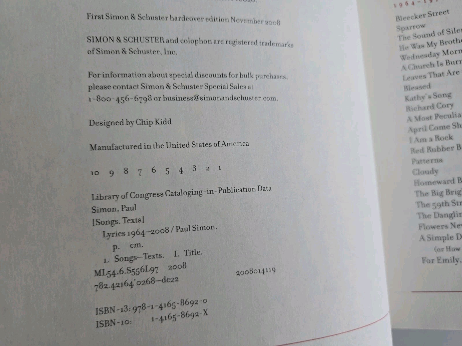 Paul Simon SIGNED Lyrics 1964-2008+ Letter To Book Seller B&N from Simon RARE