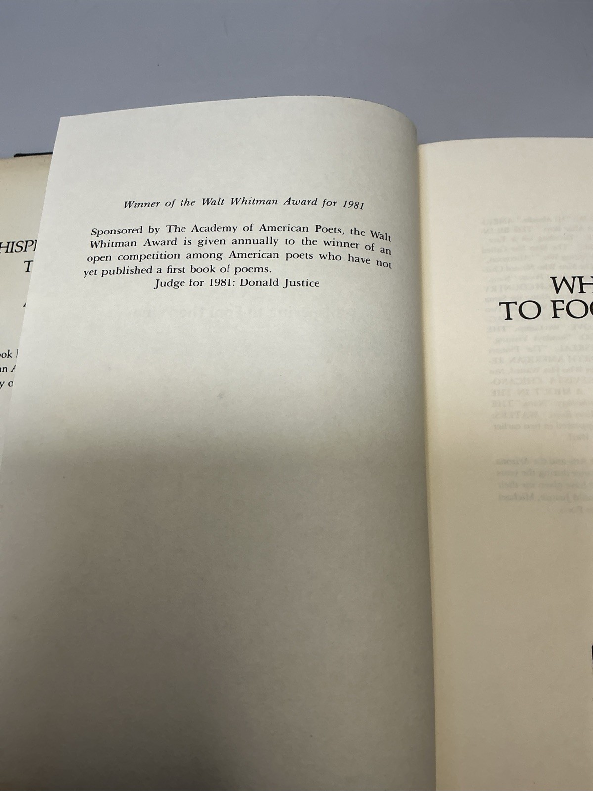 Whispering to Fool the Wind Poems by Alberto Rmos First 1st Edition VG HC 1982