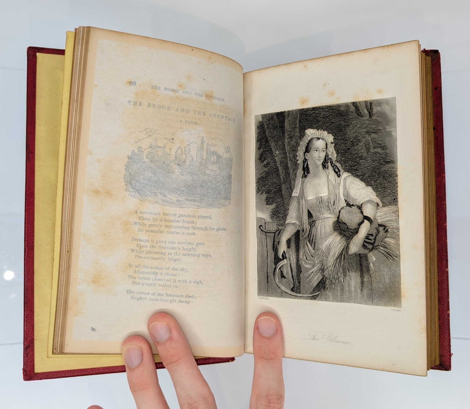The Rosebud c. 1860s Antique Victorian Illustrated Leather Gift Book