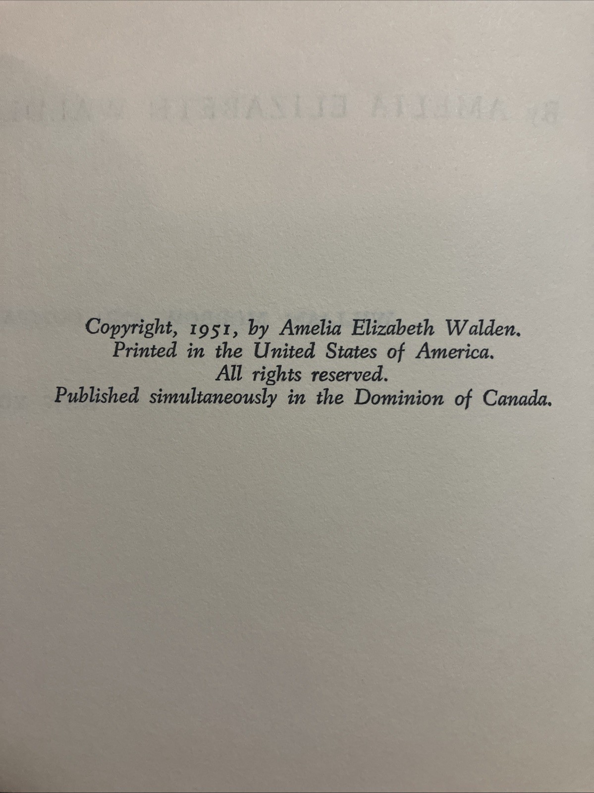 A Girl Called Hank By Amelia Elizabeth Walden 1951 Hardcover Book Club Edition