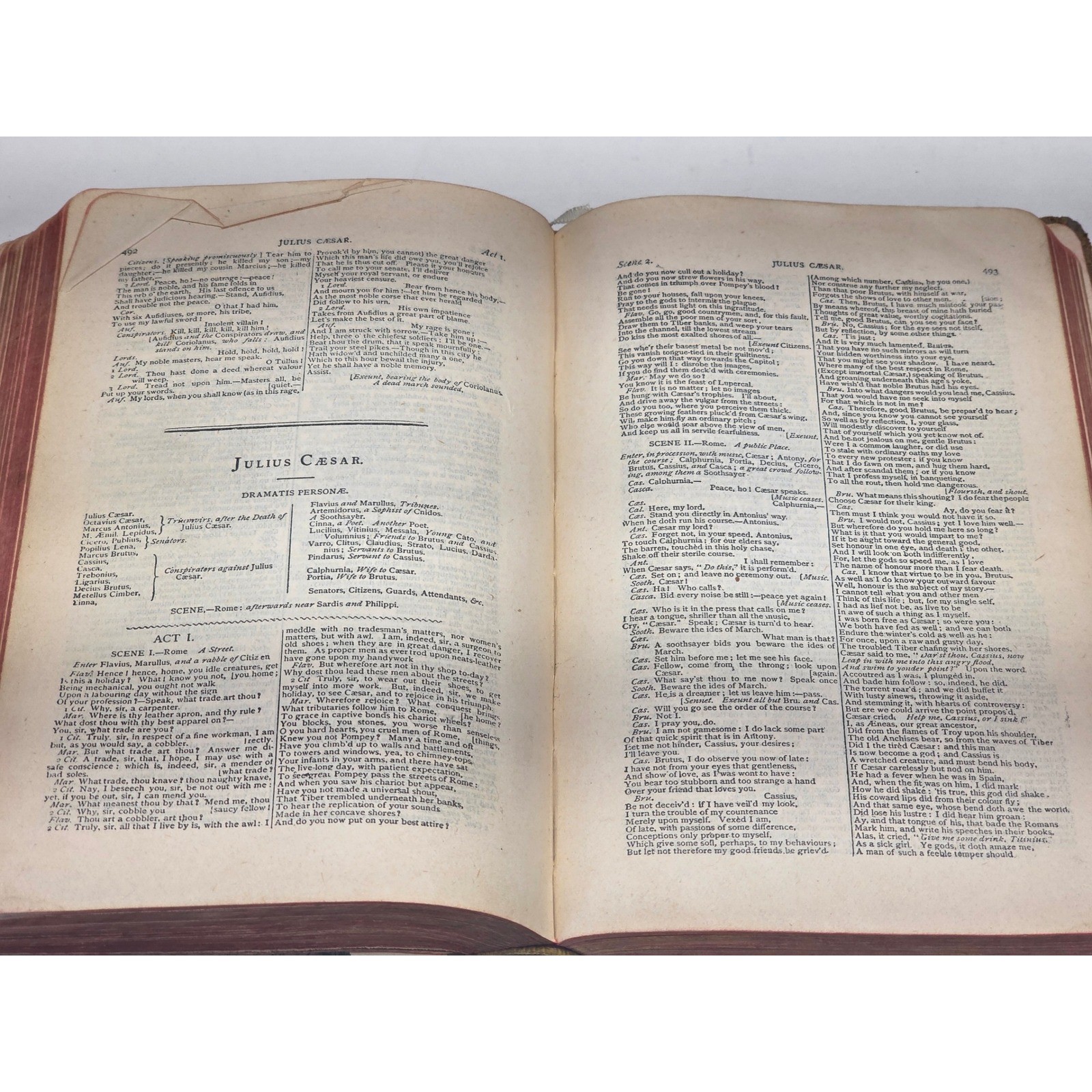 Antique Shakespeare Complete Works Embossed Leather Hardcover Book Gold Gilt