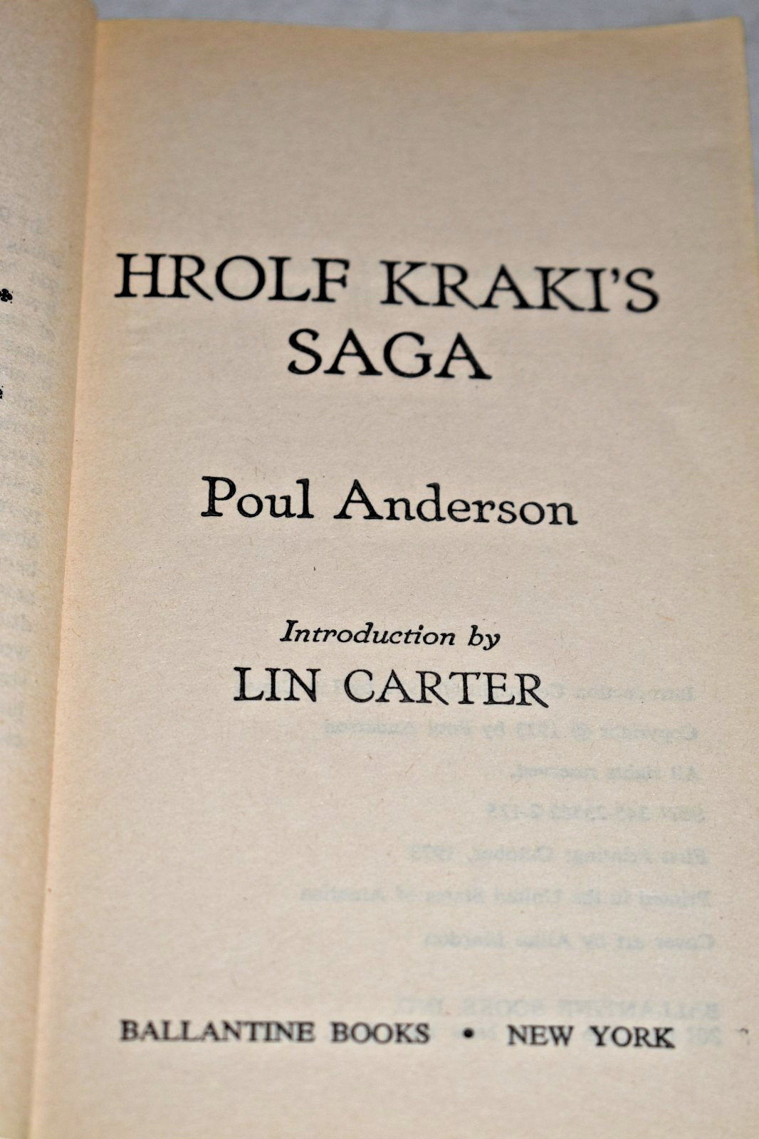 Hrolf Kraki’s Saga by Poul Anderson Vintage Adult Fantasy 1973 First Printing PB