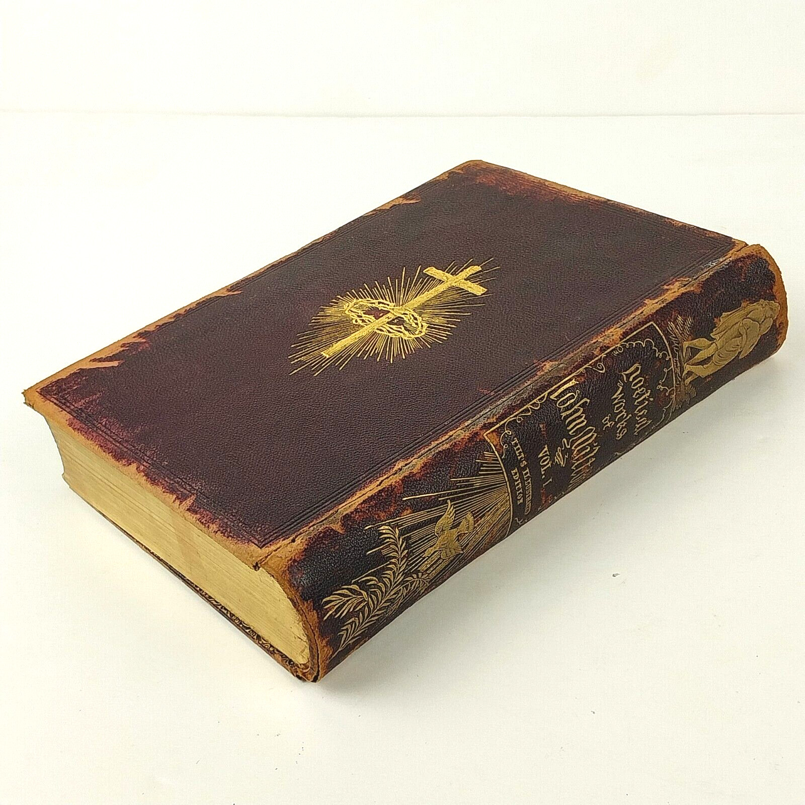 RARE 1843 The Poetical Works of John Milton By John Montgomery Vol 1 – Signed HC