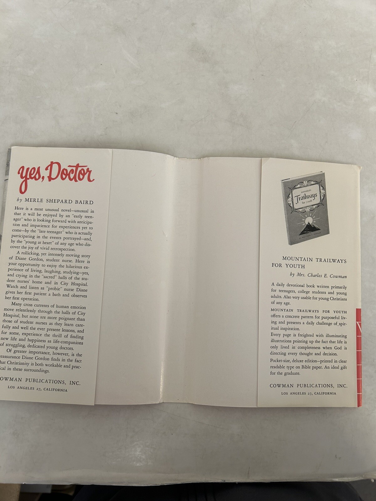 Yes, Doctor; Merle Shepard Baird, Cowman c. 1957, hardcover with dustjacket