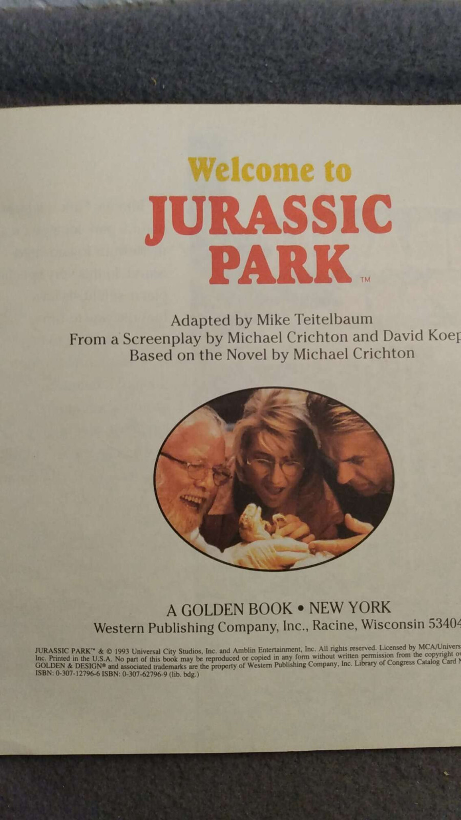 Welcome to Jurassic Park by Mike Teitelbaum 1993 PB GD
