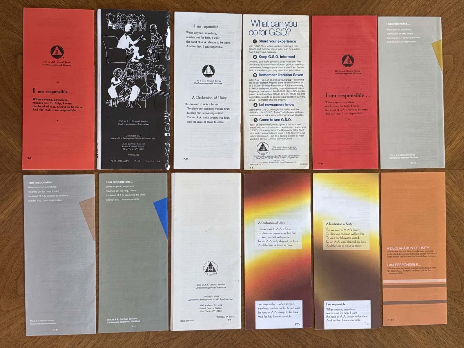 12 AA Pamphlets Alcoholics Anonymous Steps Traditions Sponsor & Other Info Lot