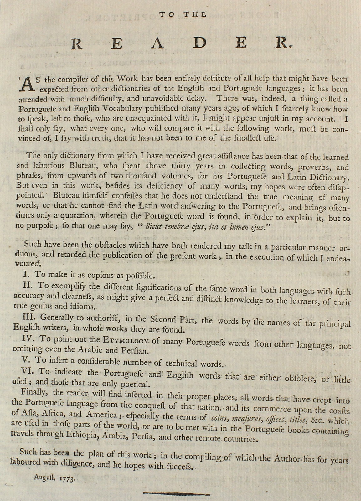 Rare Portuguese English dictionary – 1794 – Longfellow best – Ex Libris Gordon