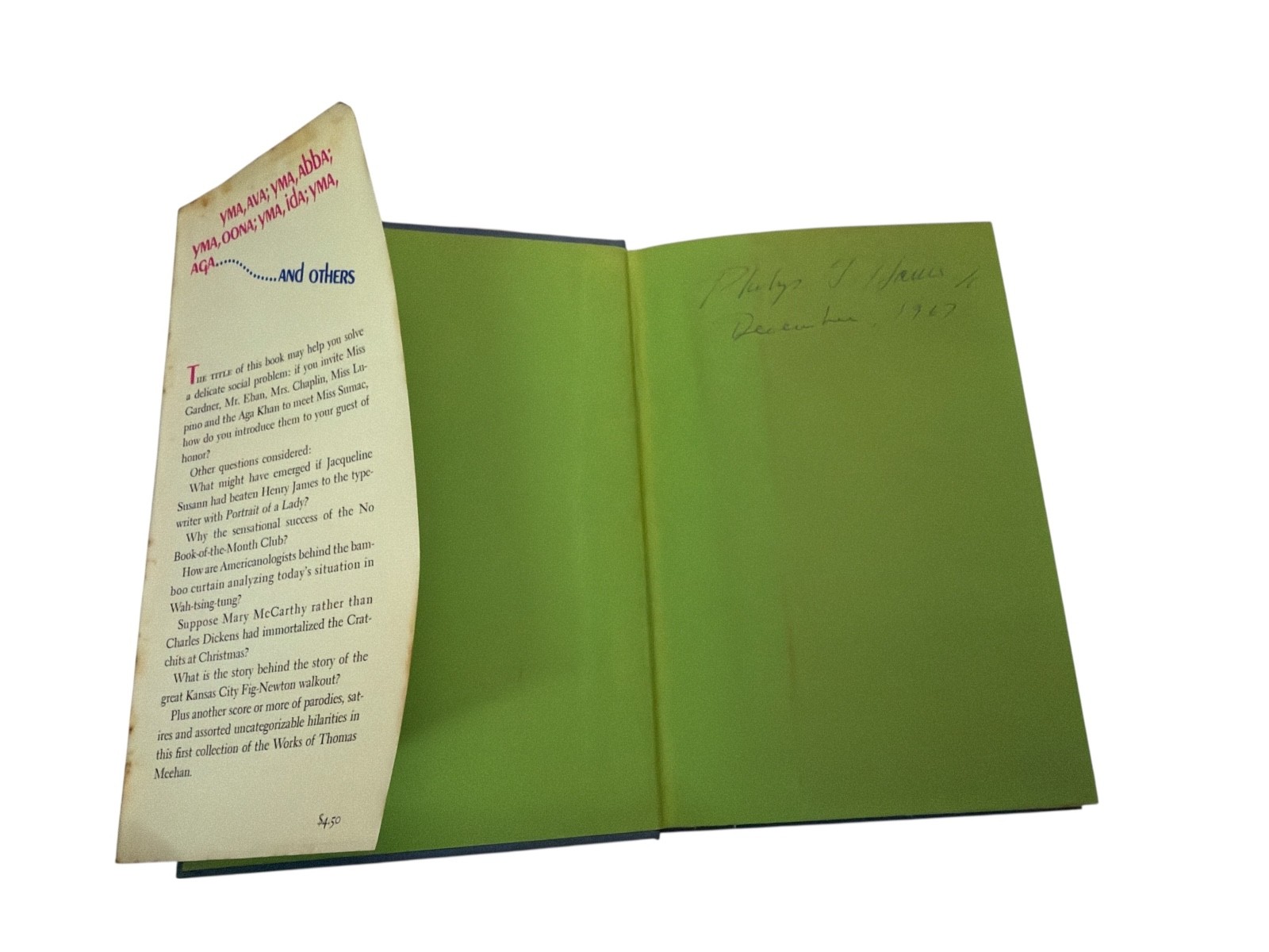Yma, Ava, Yma, Abba… And Others – Thomas Meehan – First Printing Hardcover DJ