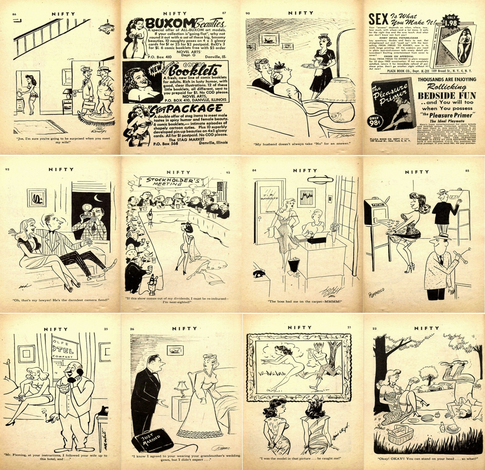 Nifty Gals & Gags – Humor Laughter Naughty Sexy Magazine – 8 Old Issues on DVD