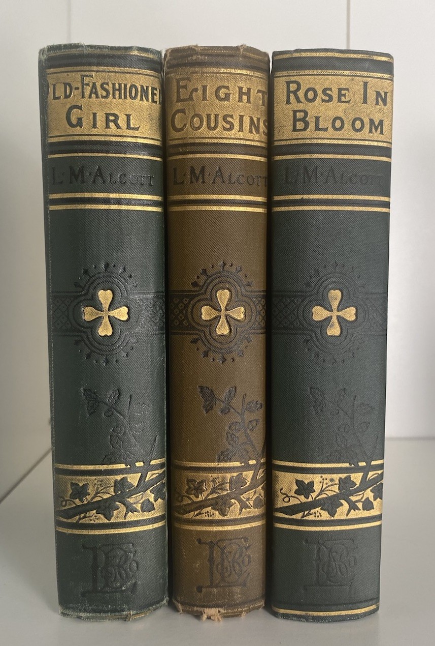 LM Alcott 3 ANTIQUE Books ca. 1900 Gilt Victorian Spines Rare Excel. Condition