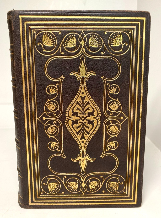 1869 Longfellow Poetical Works Illustrated Full Leather Gilt Binding AEG