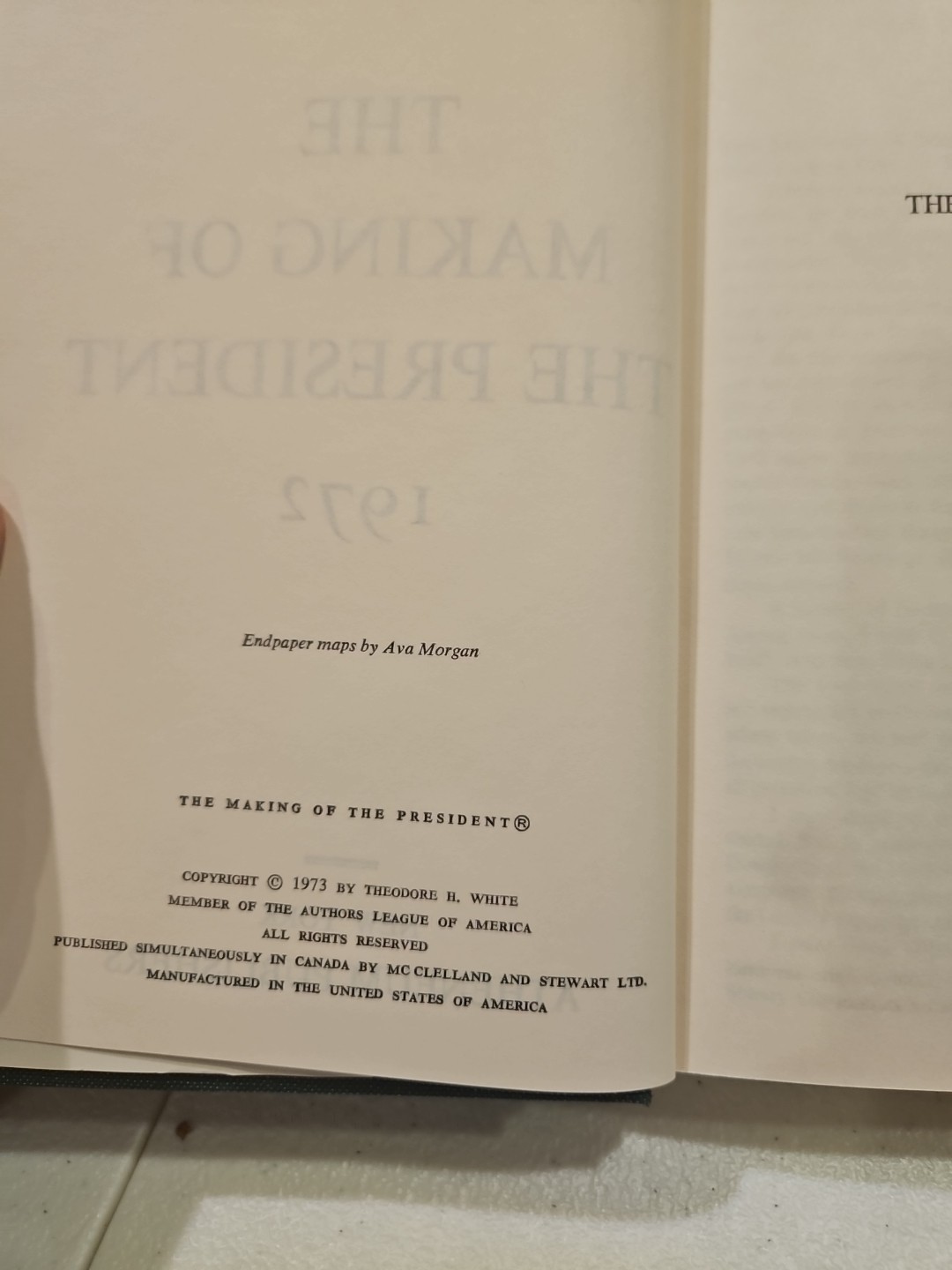 The Making of the President 1972 Theodore H White Hardcover Political History