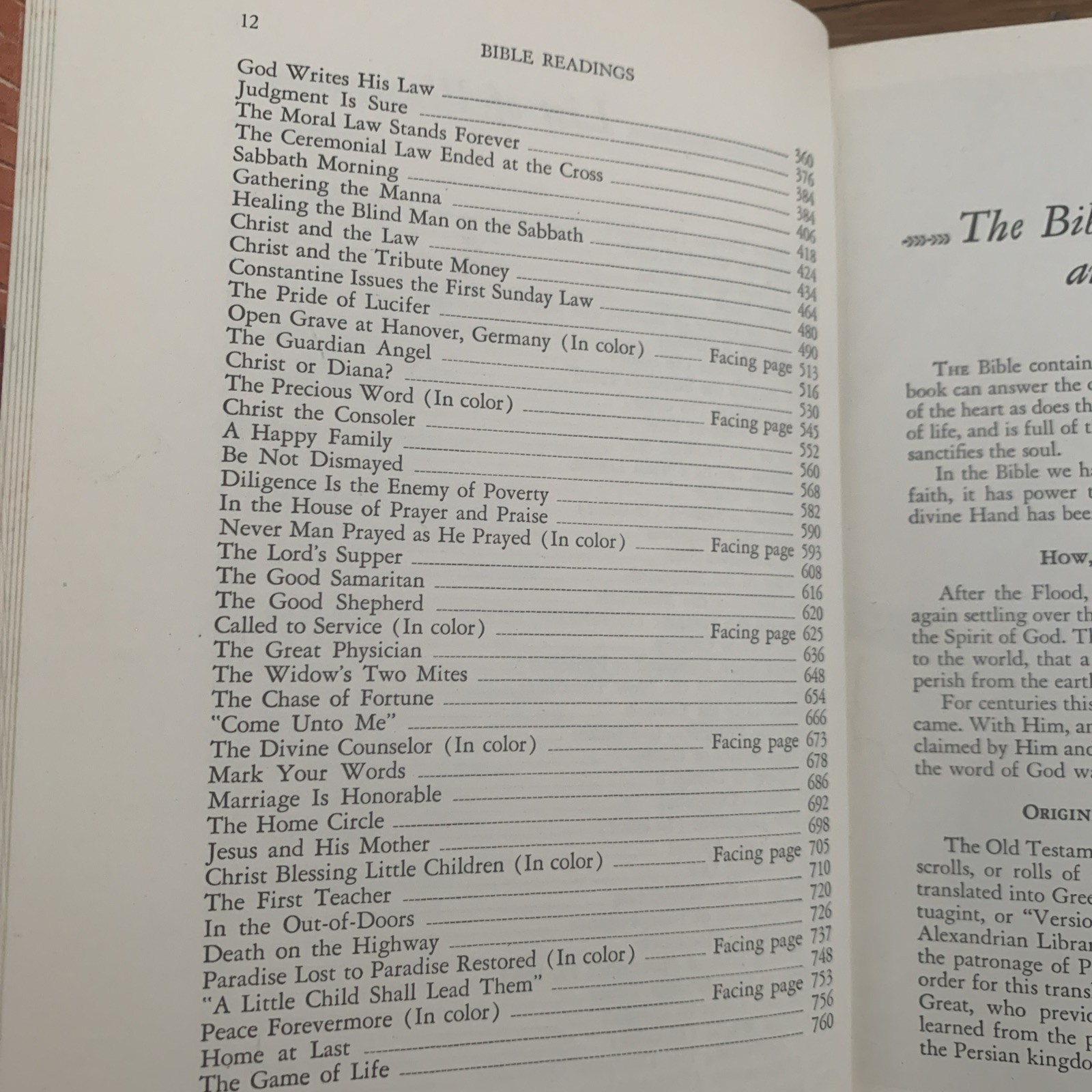 BIBLE READING FOR THE HOME 1949 Hardcover- Reviews & Herald – Christian Study