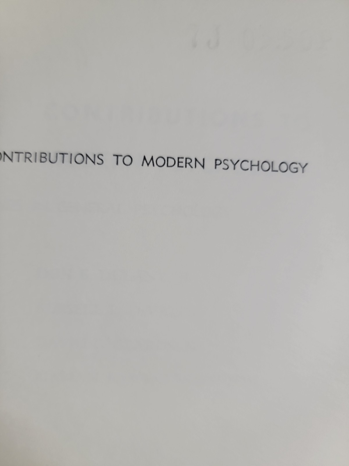 Contributions to modern psychology 1963 2nd ed. Dulany, DeValois, Beardslee