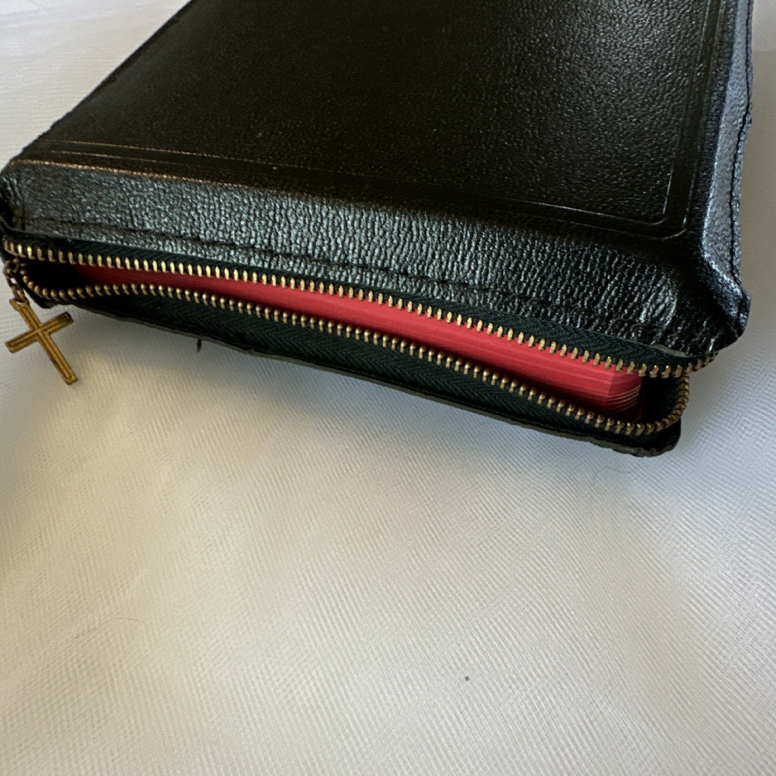 Antiq 1913 Holy Bible Concordanc Zipper Cover Cross Pull 16 Color Maps Red Edges