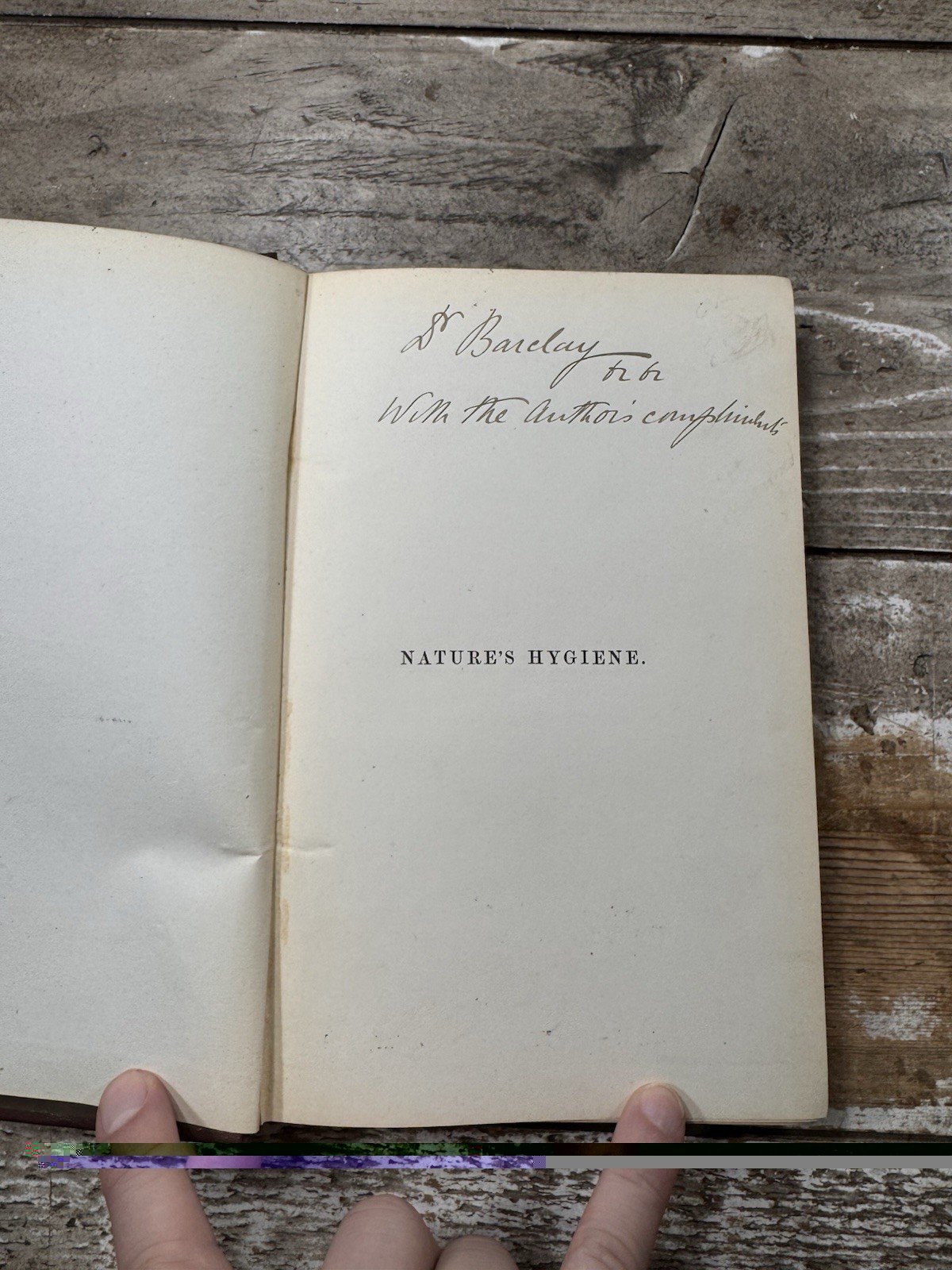 1880 Antique Health, Medical Book “Nature’s Hygiene” Kingzett, SIGNED