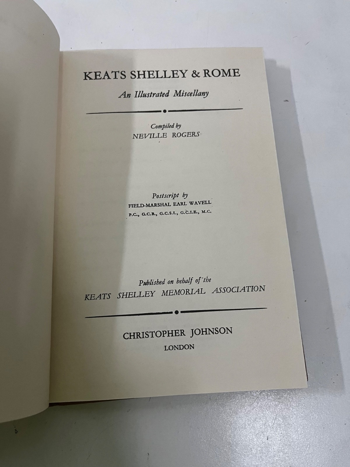 Portraits of Keats -Donald Parson 1954, POETIC WORKS 1920, KEATS, SHELLY & ROME