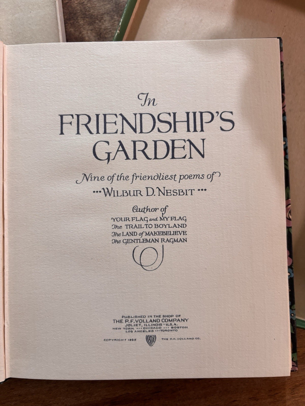 Antique Book “ In Friendship’s Garden” by Wilbur D Nesbit 1925￼
