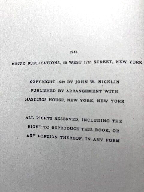 Fabulous Stamps, Romance of Rarities John Nicklin 1943 Hardcover